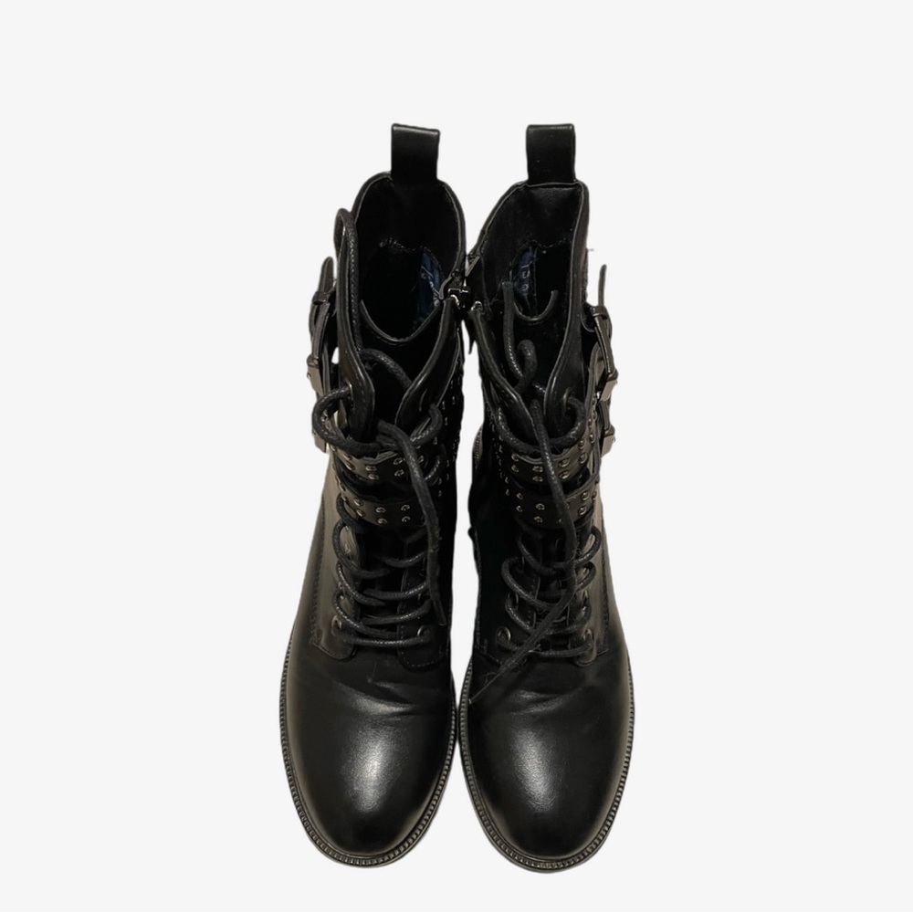 Black booties with buckles